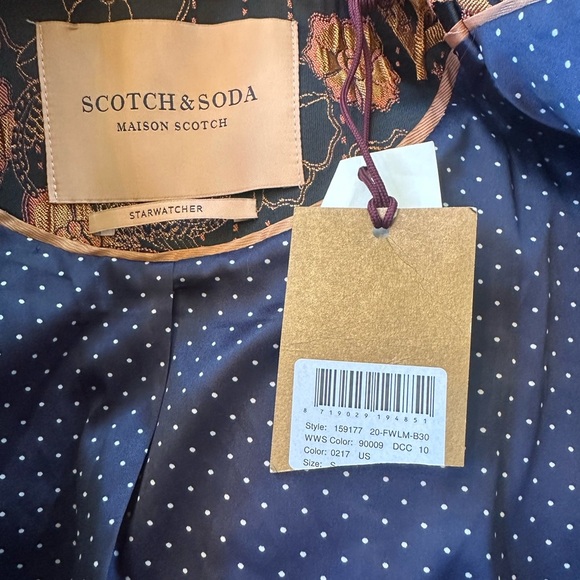 Scotch & Soda “Starwatcher” Black/Orange Jacquard Print Blazer Small NWT! - Picture 15 of 16
